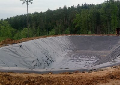 Speicherteich - Abdichtung aus PEHD Dichtungsbahnen